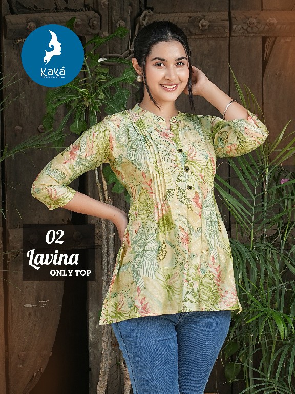 LAVINA BY KAYA STYLISH LOOK CHANDERI MODAL FULLY STITCH SHORT KURTI COLLECTION