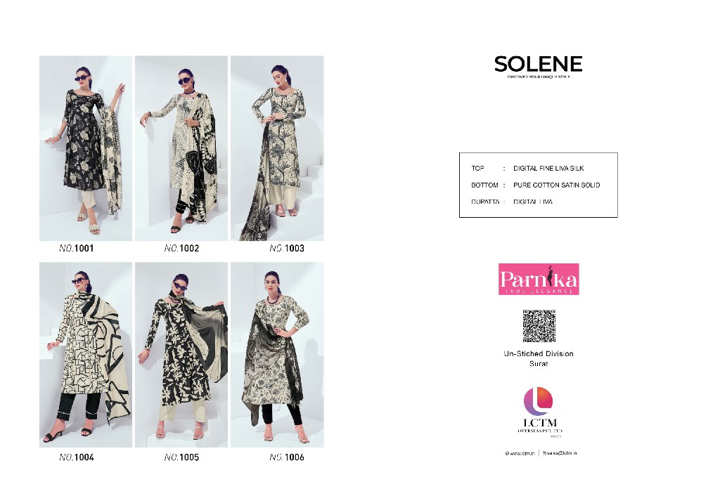 Parnika Solene Wholesale Digital Fine Liva Silk Dress Material