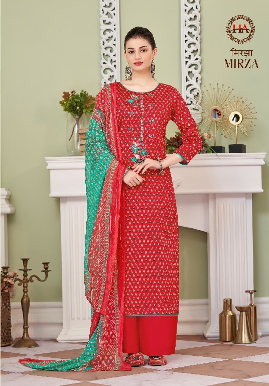 Harshit Mirza Wholesale Pure Zam Cotton With Embroidery And Diamond Work Dress Material