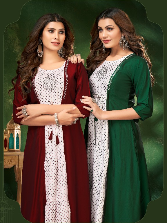 Aanchi Nushrat Wholesale Liva Reyon With Rangeela Silk Kurtis