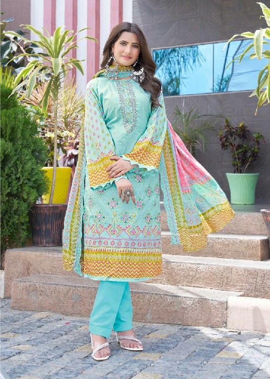 MAJESTY BIN SAEED VOL 6 INDIAN PAKISTANI LAWN COTTON FANCY SALWAR KAMEEZ