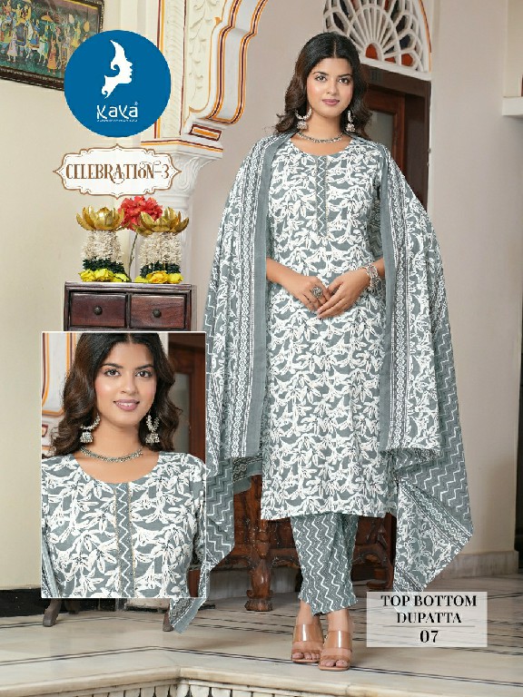 CELEBRATION VOL 3 BY KAYA READYMADE TRADITIONAL WEAR 3 PIECE STRAIGHT CUT BIG SIZE SALWAR SUIT