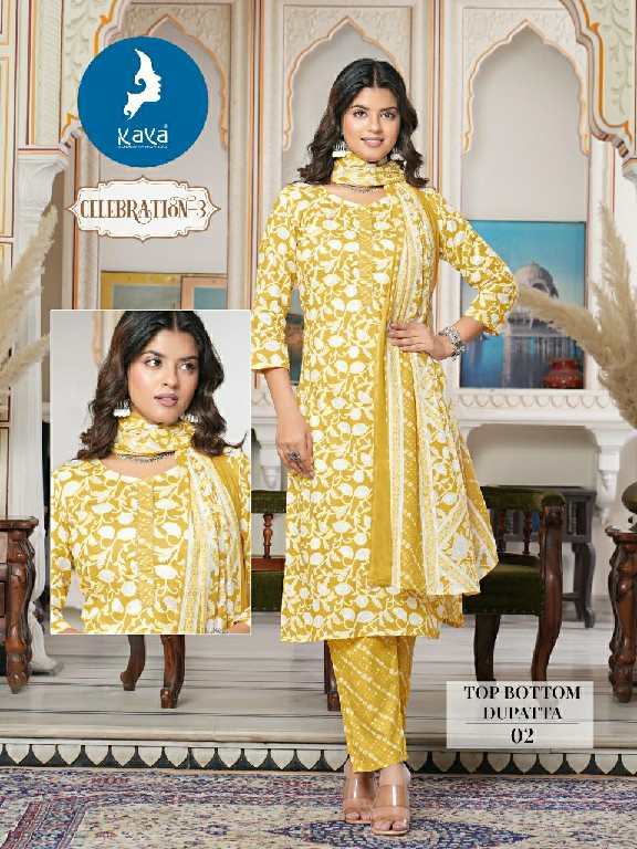 CELEBRATION VOL 3 BY KAYA READYMADE TRADITIONAL WEAR 3 PIECE STRAIGHT CUT BIG SIZE SALWAR SUIT