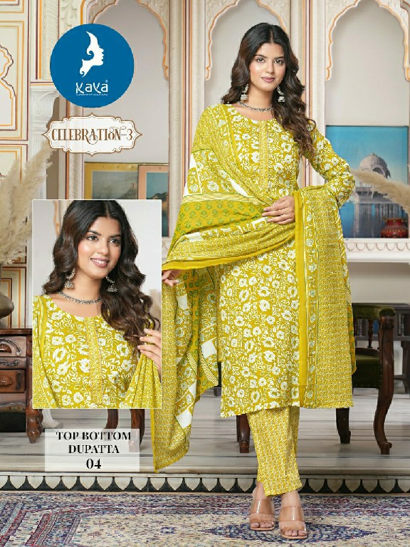 CELEBRATION VOL 3 BY KAYA READYMADE TRADITIONAL WEAR 3 PIECE STRAIGHT CUT BIG SIZE SALWAR SUIT