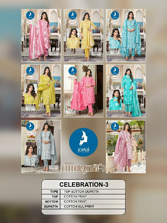 CELEBRATION VOL 3 BY KAYA READYMADE TRADITIONAL WEAR 3 PIECE STRAIGHT CUT BIG SIZE SALWAR SUIT