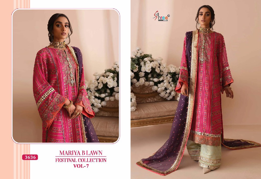 SHREE FABS MARIYA B FESTIVAL LAWN COLLECTION VOL 7 COTTON MODERN PAKISTANI SALWAR SUIT