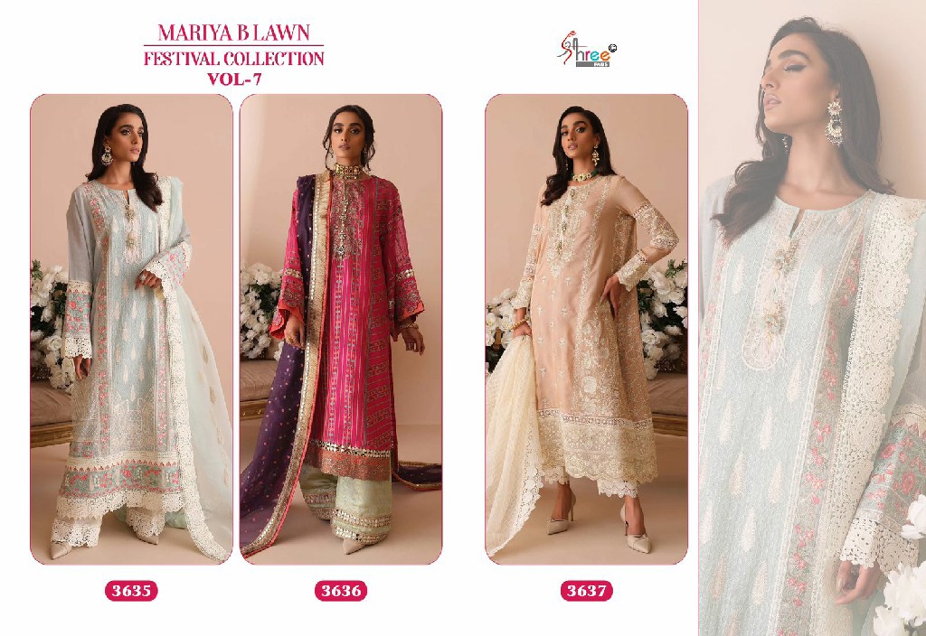 SHREE FABS MARIYA B FESTIVAL LAWN COLLECTION VOL 7 COTTON MODERN PAKISTANI SALWAR SUIT