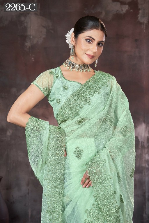 Jayshree D.no 2265A To 2265D Wholesale Organza Net Function Wear Sarees