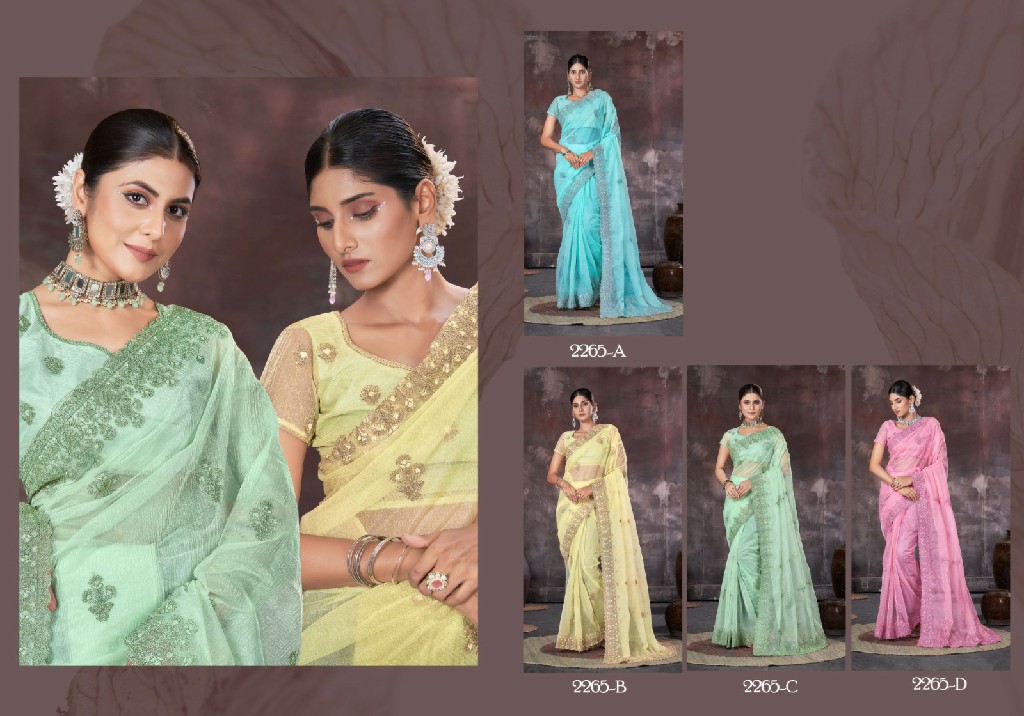 Jayshree D.no 2265A To 2265D Wholesale Organza Net Function Wear Sarees