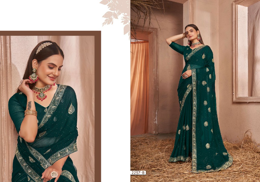 Jayshree D.no 2257A To 2257C Wholesale Samundar Chiffon Function Wear Sarees