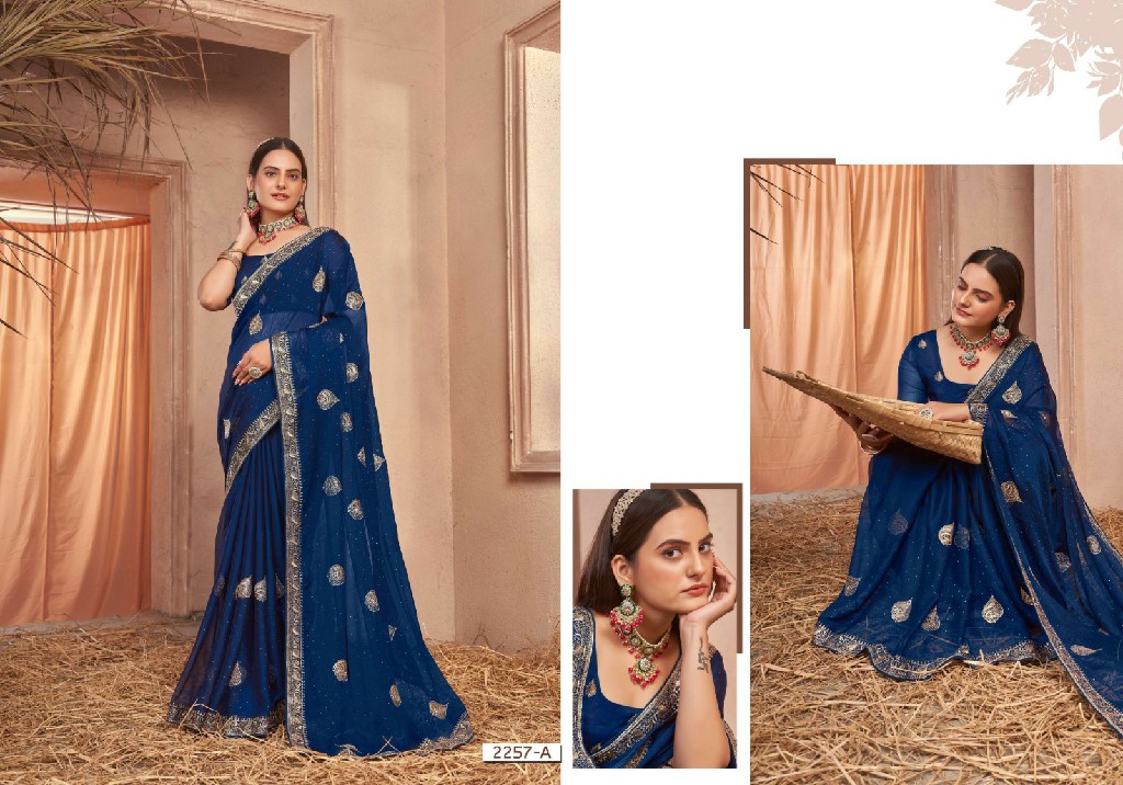 Jayshree D.no 2257A To 2257C Wholesale Samundar Chiffon Function Wear Sarees