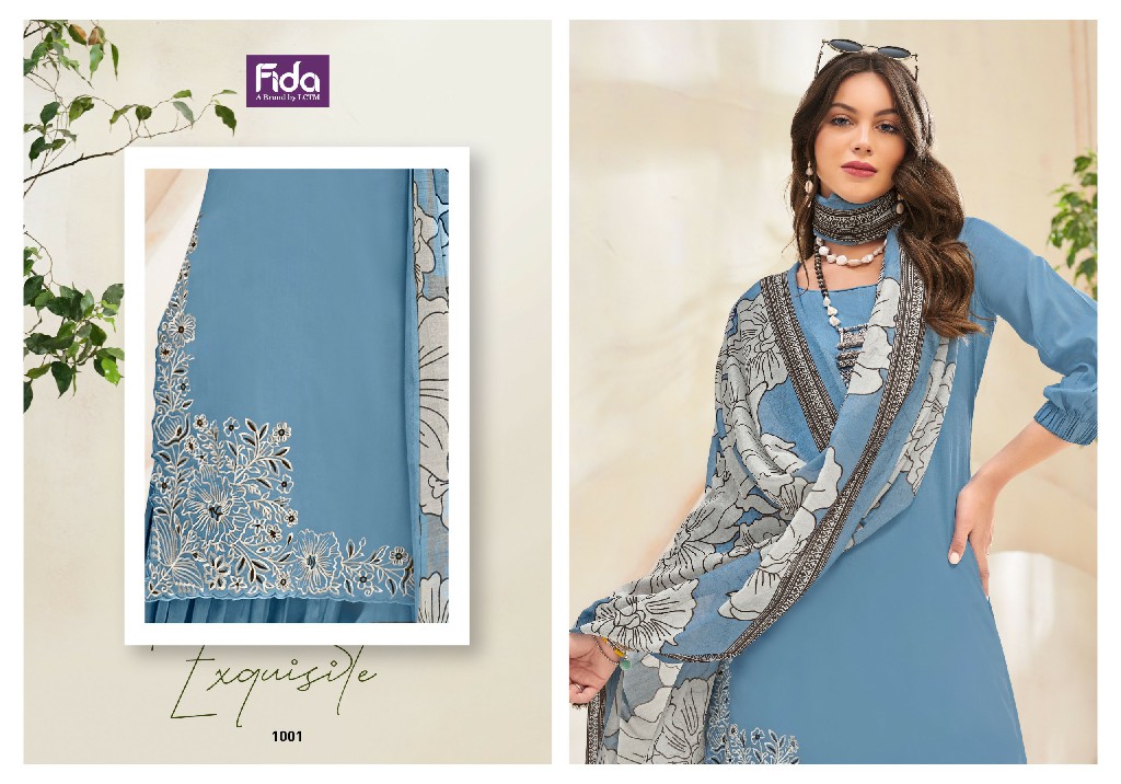 Fida Keeva Wholesale Pure Cotton Satin Solid With Embroidery Suits