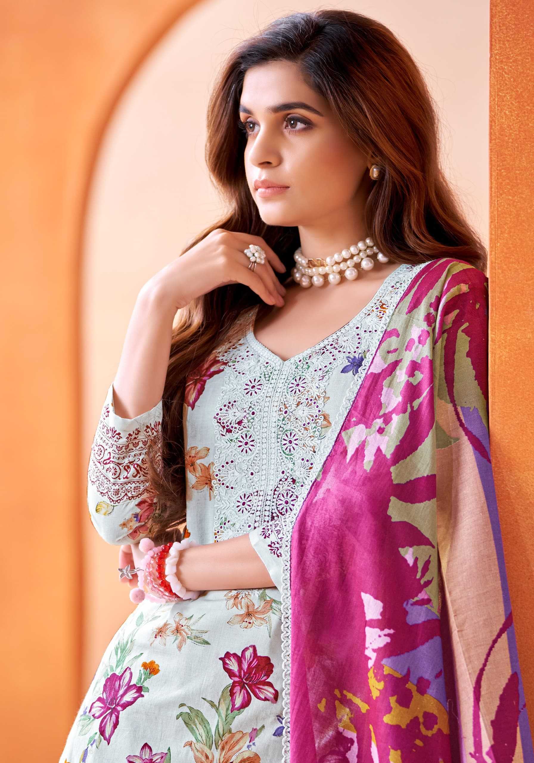 ALOK SUIT FULKARI NEW LAUNCH BEAUTIFUL WEAR UNSTITCH COTTON SALWAR KAMEEZ