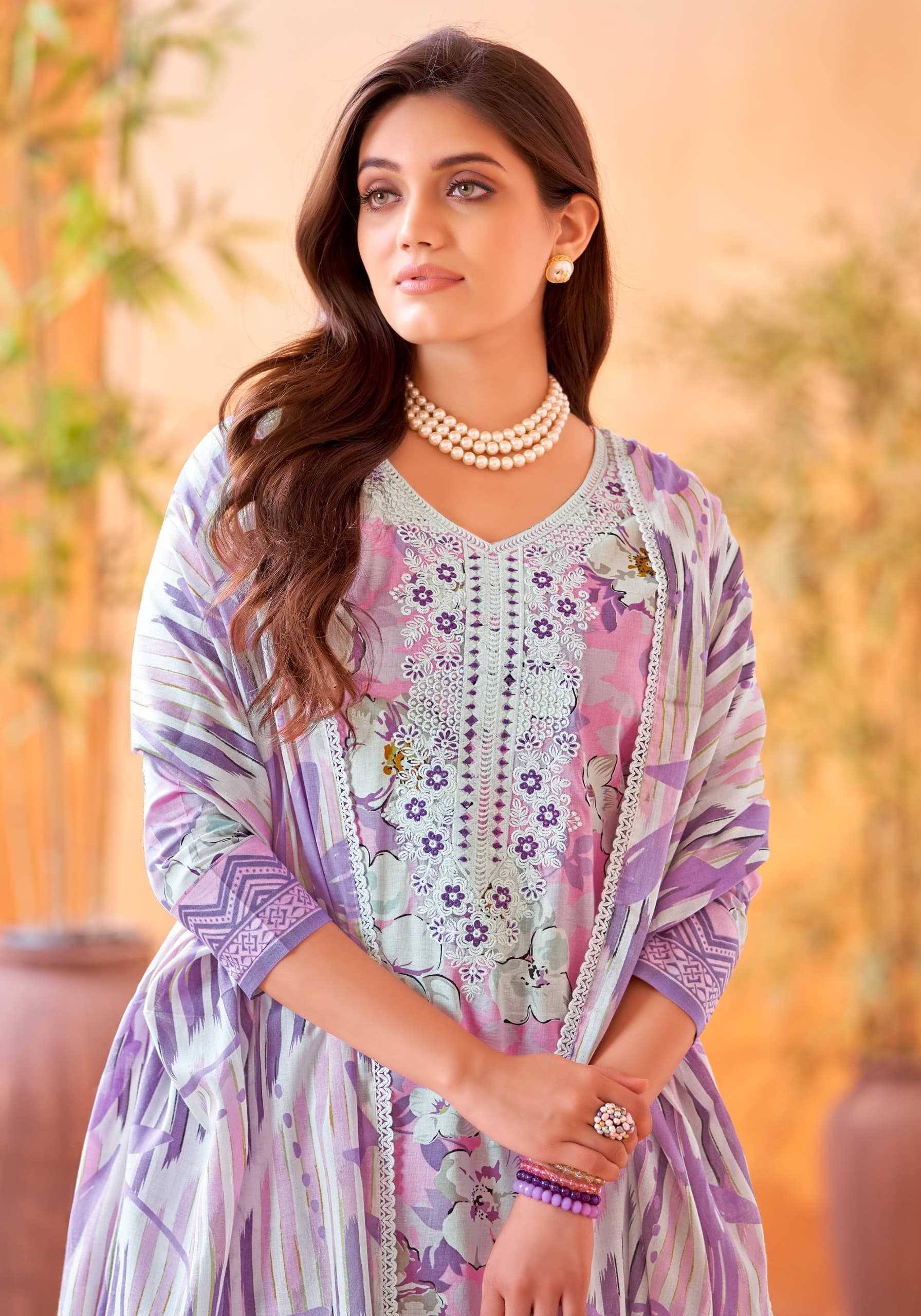 ALOK SUIT FULKARI NEW LAUNCH BEAUTIFUL WEAR UNSTITCH COTTON SALWAR KAMEEZ