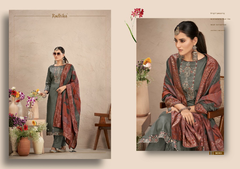 Radhika Bibo Jaan Wholesale Pure Zam Cotton With Embroidery Dress Material