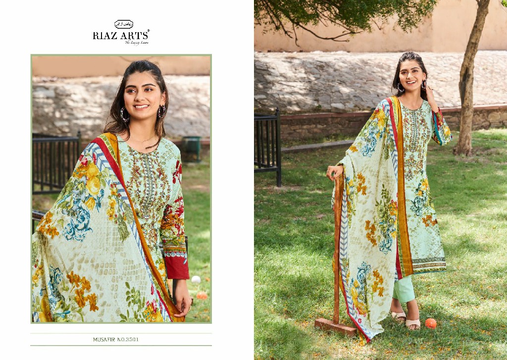 RIAZ ARTS PRESENTS MUSAFIR VOL 8 LAWN PAKISTANI EMBROIDERY NECK DAILY WEAR SALWAR SUIT