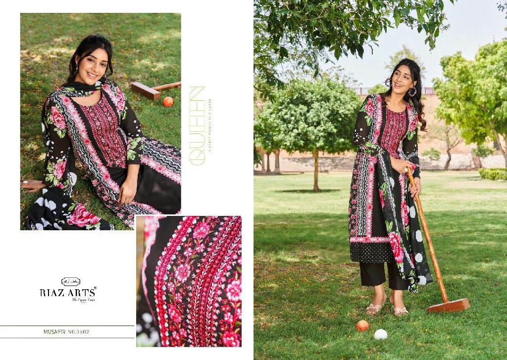 RIAZ ARTS PRESENTS MUSAFIR VOL 8 LAWN PAKISTANI EMBROIDERY NECK DAILY WEAR SALWAR SUIT