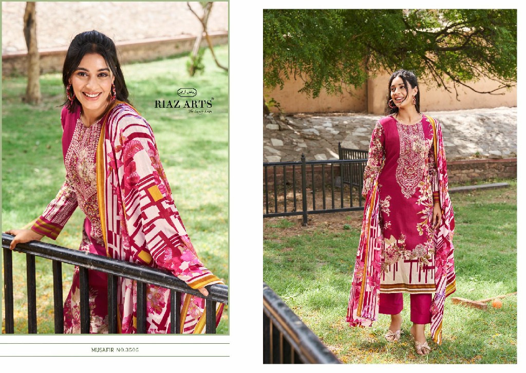 RIAZ ARTS PRESENTS MUSAFIR VOL 8 LAWN PAKISTANI EMBROIDERY NECK DAILY WEAR SALWAR SUIT