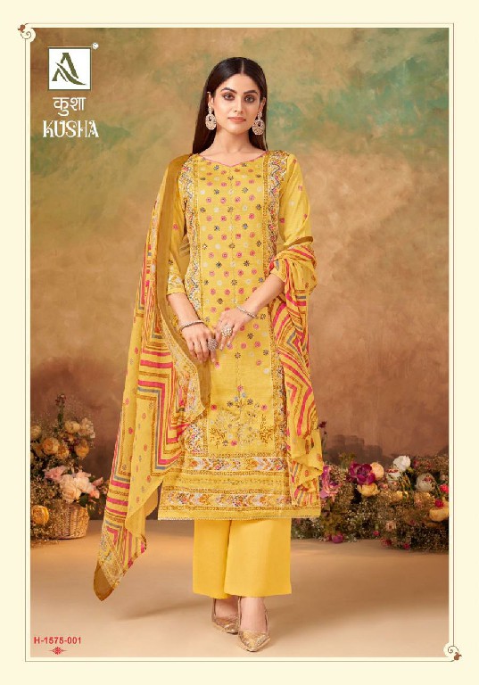 ALOK PRESENTS KUSHA LAUNCH ZAM DESIGNER PRINT HAND WORK PAKISTANI SALWAR SUIT MATERIAL