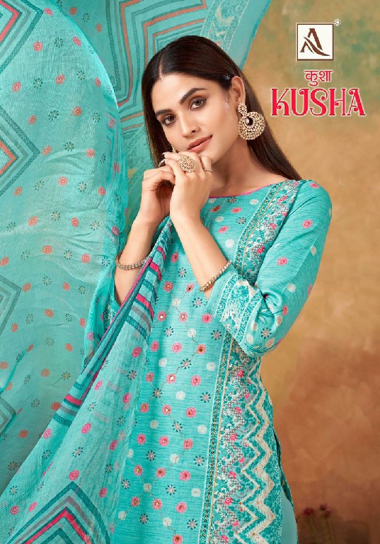 ALOK PRESENTS KUSHA LAUNCH ZAM DESIGNER PRINT HAND WORK PAKISTANI SALWAR SUIT MATERIAL