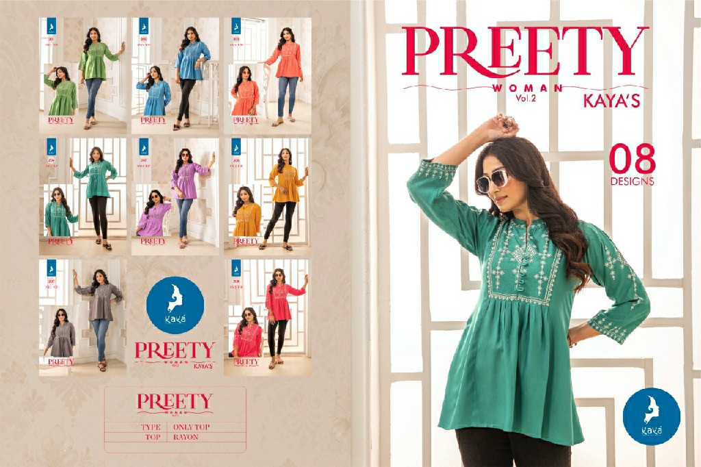 PRETTY WOMEN VOL 2 BY KAYA READYMADE CLASSY OUTFIT BIG SIZE SHORT TOP EXPORTS