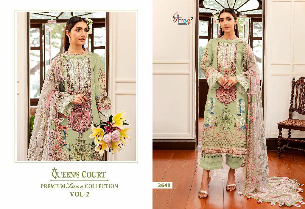 SHREE FABS QUEENS COURT PREMIUM LAWN COLLECTION VOL 2 BOLLYWOOD STYLE PAKISTANI 3PCS DRESS