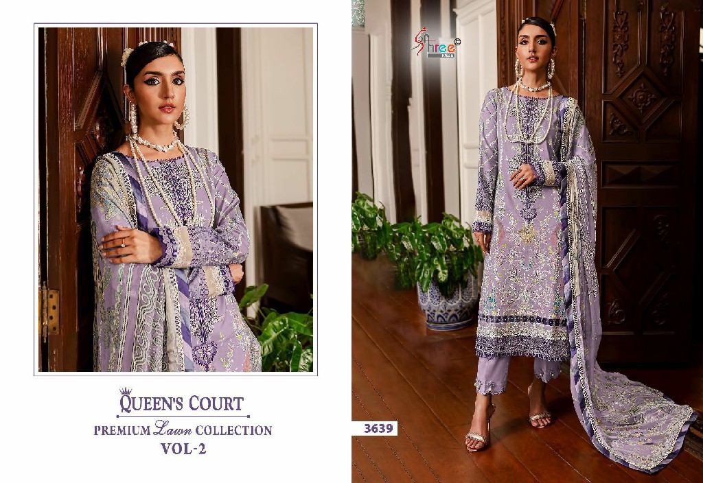 SHREE FABS QUEENS COURT PREMIUM LAWN COLLECTION VOL 2 BOLLYWOOD STYLE PAKISTANI 3PCS DRESS