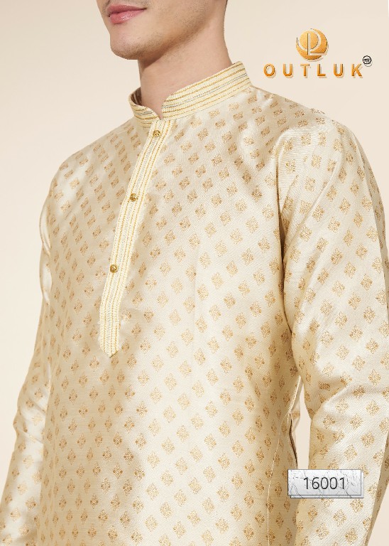 Outluk Vol-16 Wholesale Heavy Jacquard With Self Work Mens Kurta With Pajama