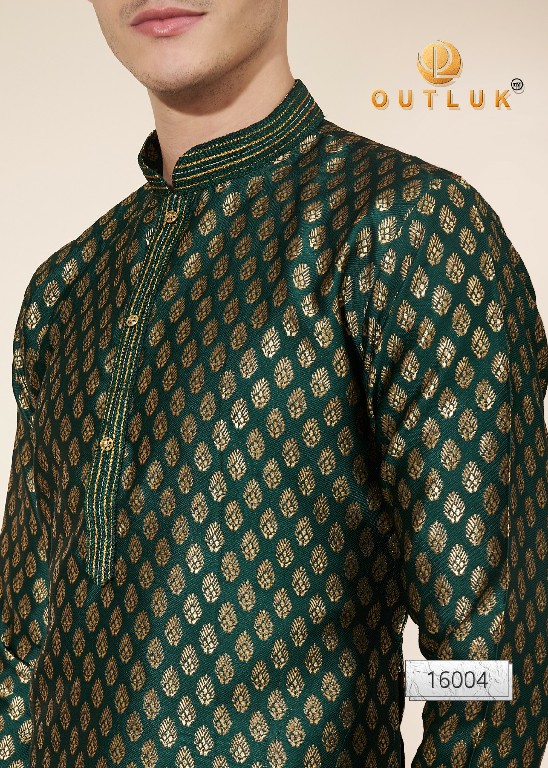 Outluk Vol-16 Wholesale Heavy Jacquard With Self Work Mens Kurta With Pajama