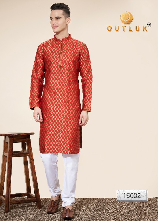 Outluk Vol-16 Wholesale Heavy Jacquard With Self Work Mens Kurta With Pajama