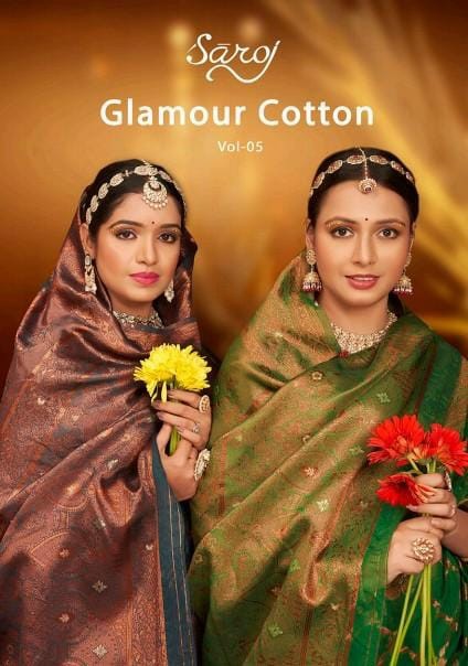 Saroj Glamour Cotton Vol-5 Wholesale Soft Cotton Rich Pallu Sarees