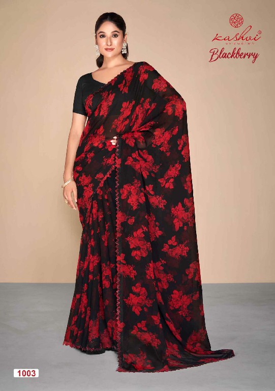 Kashvi Blackberry Wholesale Pure Georgette With Swarovski Work Sarees