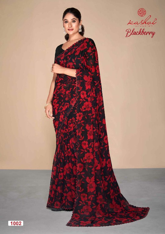 Kashvi Blackberry Wholesale Pure Georgette With Swarovski Work Sarees