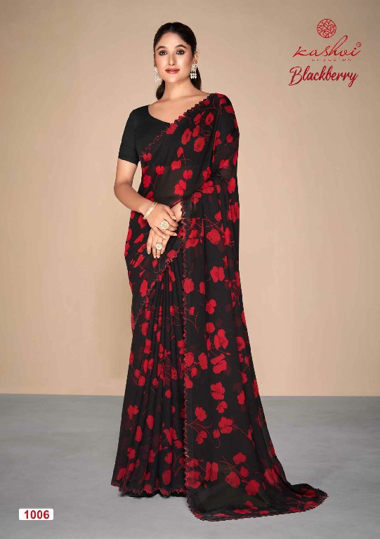 Kashvi Blackberry Wholesale Pure Georgette With Swarovski Work Sarees