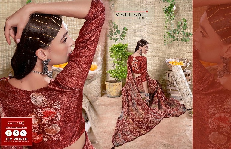 Vallabhi Rushi Wholesale Georgette Fabric Ethnic Sarees