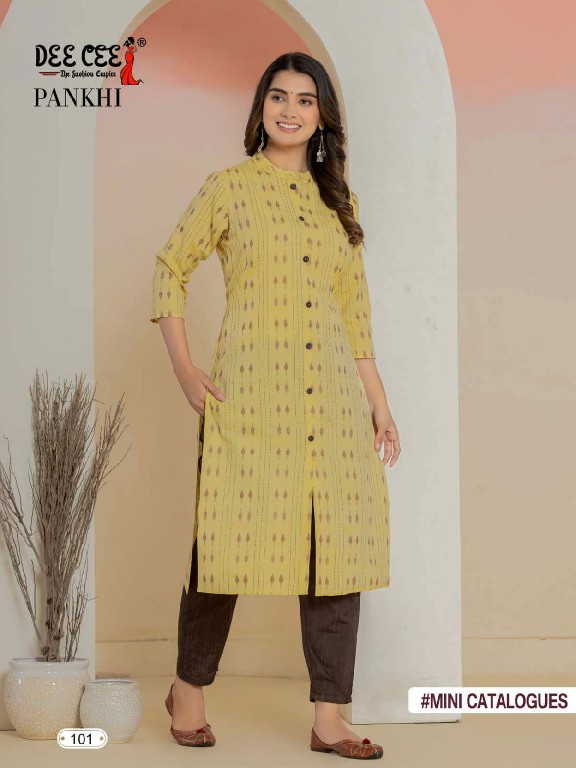 Dee Cee Pankhi Wholesale Cotton Yarn Died Long Kurtis With Pant