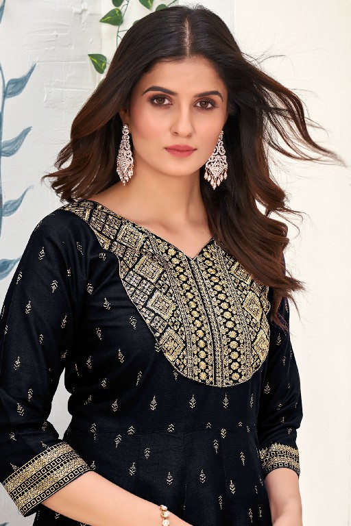 BANWERY SAMANTHA EMBROIDERY WITH SEQUENCE FOIL WORK FULL STITCH BIG SIZE DAILY WEAR FANCY FLAIR KURTI