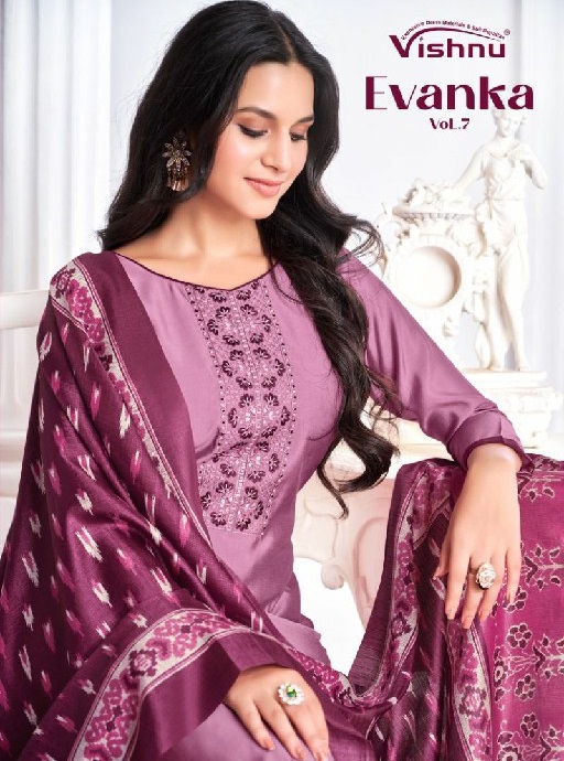 EVANKA VOL 7 BY VISHNU ROMAN SILK BEAUTIFUL DESIGNER CLASSIC SALWAR SUIT MATERIAL