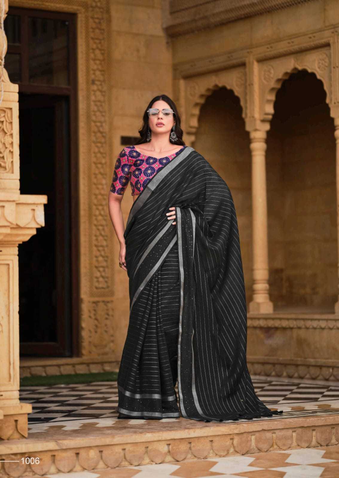 KASHVI CREATION ABHILASHA VOL 4 LINEN SILK WEAVING PATTERN FANCY SAREE WHOLESALER