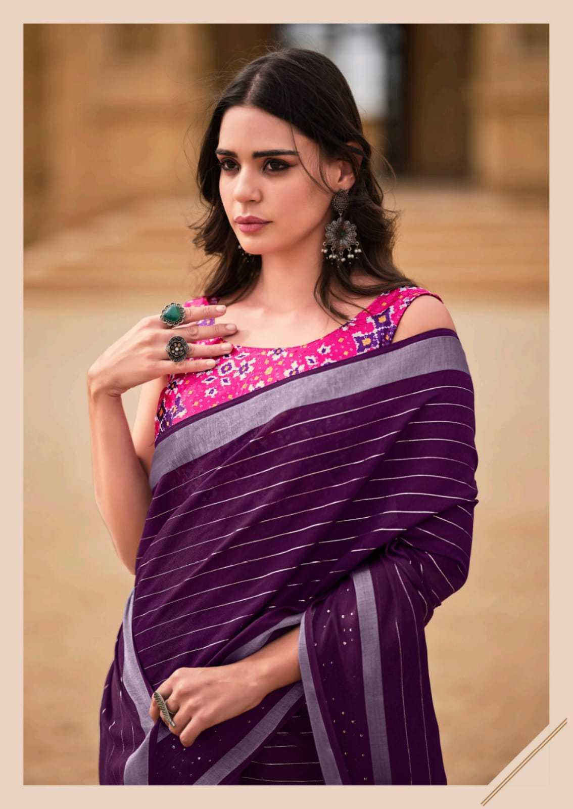 KASHVI CREATION ABHILASHA VOL 4 LINEN SILK WEAVING PATTERN FANCY SAREE WHOLESALER