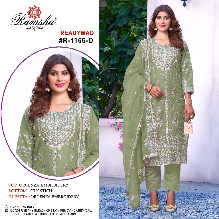 RAMSHA BY R-1166 NX READYMADE FANCY ORGANZA TRADITIONAL WEAR PAKISTANI KURTI PANT DUPATTA