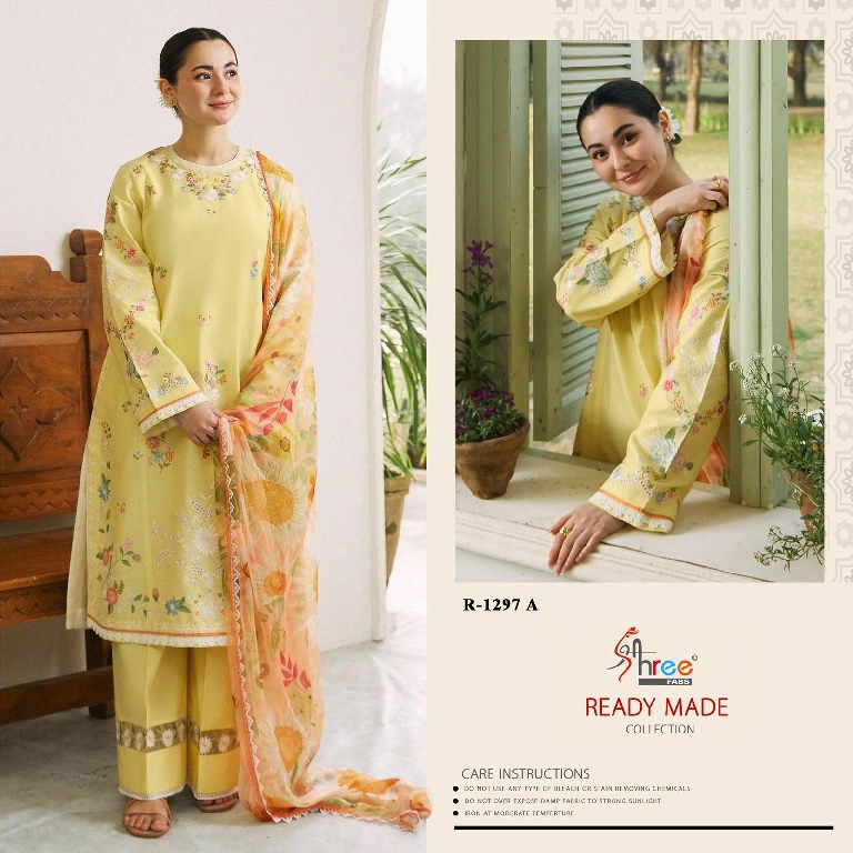 R-1297 BY SHREE FABS COTTON LAWN ETHNIC DESIGN PAKISTANI READYMADE SALWAR KAMEEZ