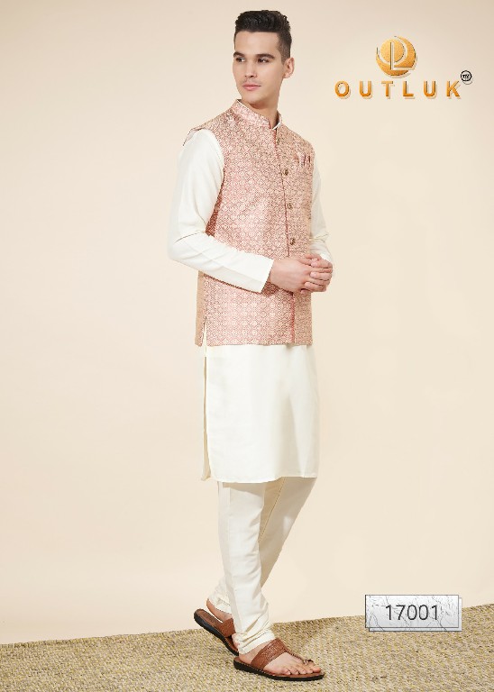 Outluk Vol-17 Wholesale Heavy Jacquard With Self Work Mens Kurta With Pajama