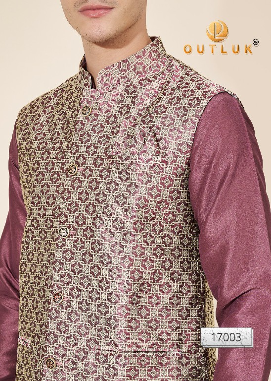 Outluk Vol-17 Wholesale Heavy Jacquard With Self Work Mens Kurta With Pajama