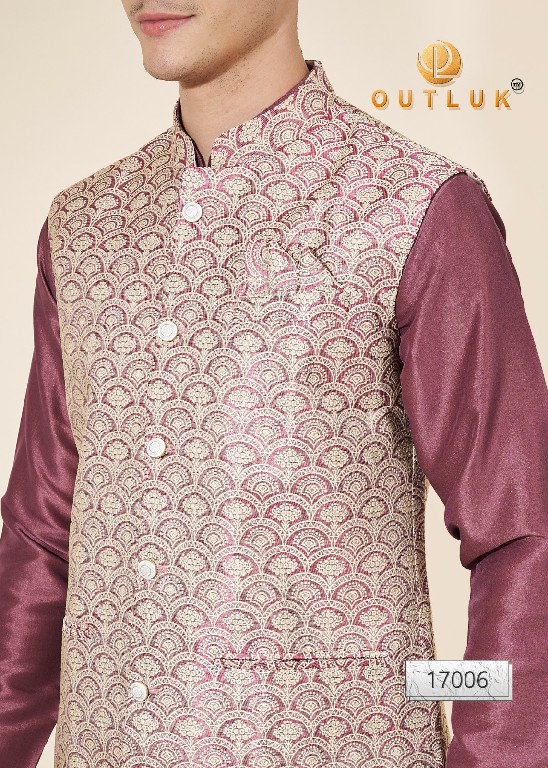 Outluk Vol-17 Wholesale Heavy Jacquard With Self Work Mens Kurta With Pajama