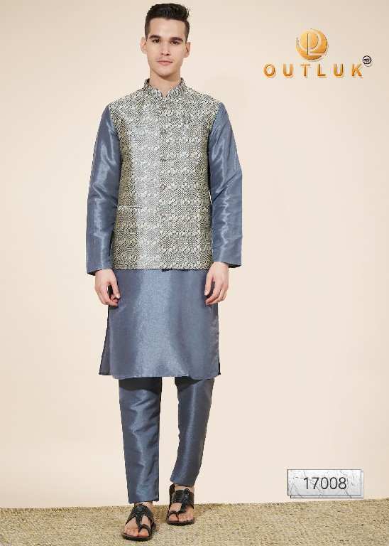 Outluk Vol-17 Wholesale Heavy Jacquard With Self Work Mens Kurta With Pajama