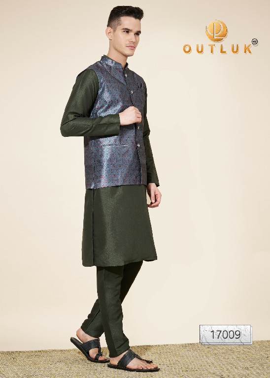 Outluk Vol-17 Wholesale Heavy Jacquard With Self Work Mens Kurta With Pajama