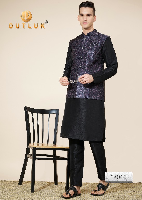 Outluk Vol-17 Wholesale Heavy Jacquard With Self Work Mens Kurta With Pajama