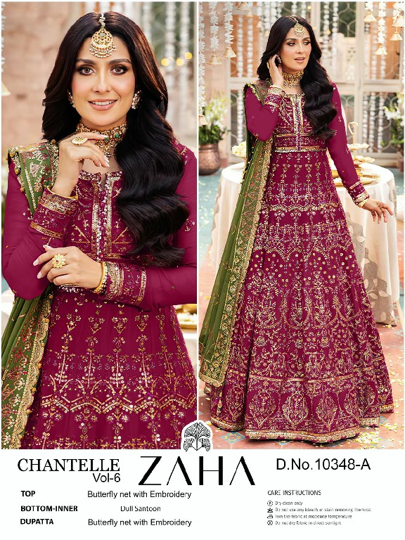 Zaha Chantelle Vol-6 Wholesale Indian Pakistani Salwar Suits