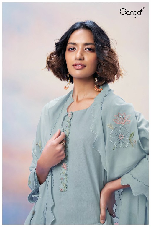 Ganga Anwita S2599 Wholesale Premium Voil Solid With Embroidery Salwar Suits